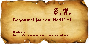 Bogosavljevics Noémi névjegykártya